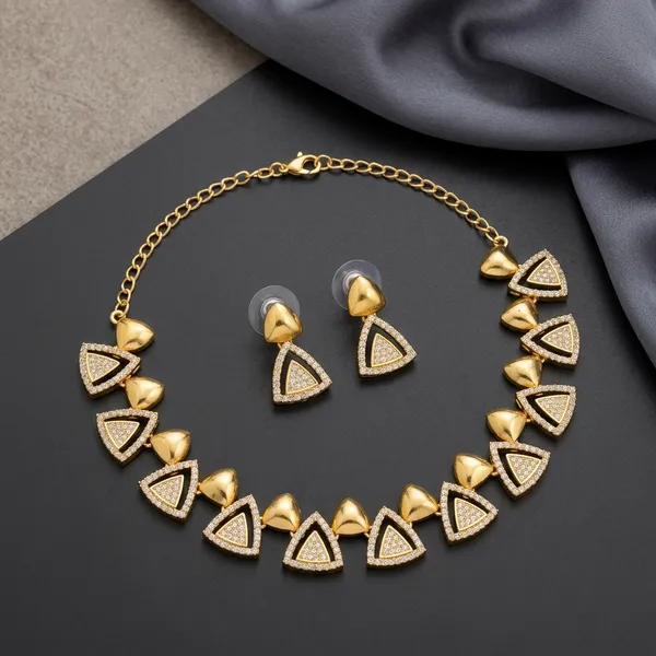 Gold_Alloy_Geometric_Triangular_Stone_Necklace_Set_For_Women