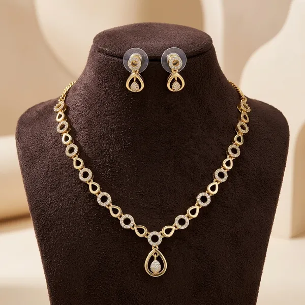 Gold_Alloy_Teardrop_Stone_Necklace_Set_With_Earrings_For_Women