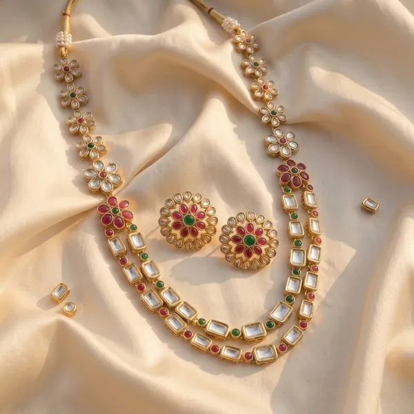 Gold_Alloy_Kundan_Floral_Necklace_Set_With_Earrings_For_Women