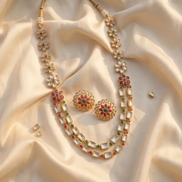 Gold_Alloy_Kundan_Floral_Necklace_Set_With_Earrings_For_Women