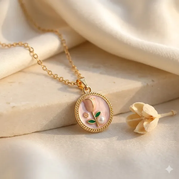 Pink_Alloy_Mother_Of_Pearl_Floral_Pendant_Necklace_For_Women