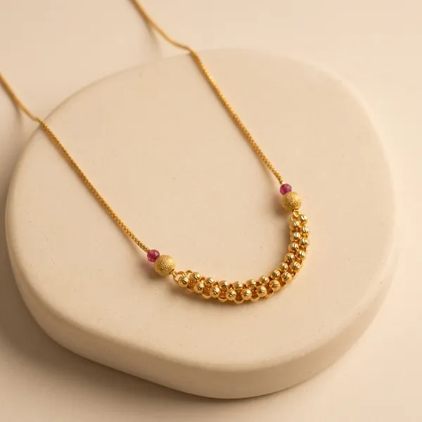 Gold_Plated_Alloy_Ruby_Beaded_Chain_Necklace_For_Women