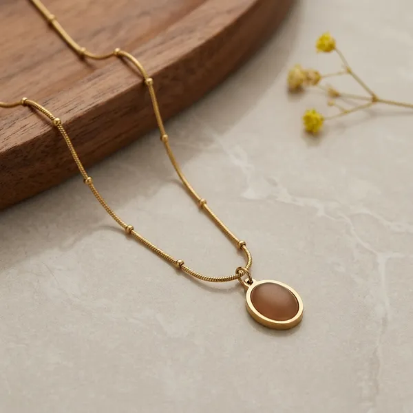 Gold_Plated_Alloy_Minimalist_Circle_Pendant_Necklace_For_Women