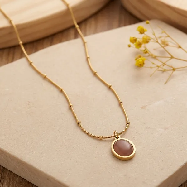Gold_Plated_Alloy_Minimalist_Circle_Pendant_Necklace_For_Women