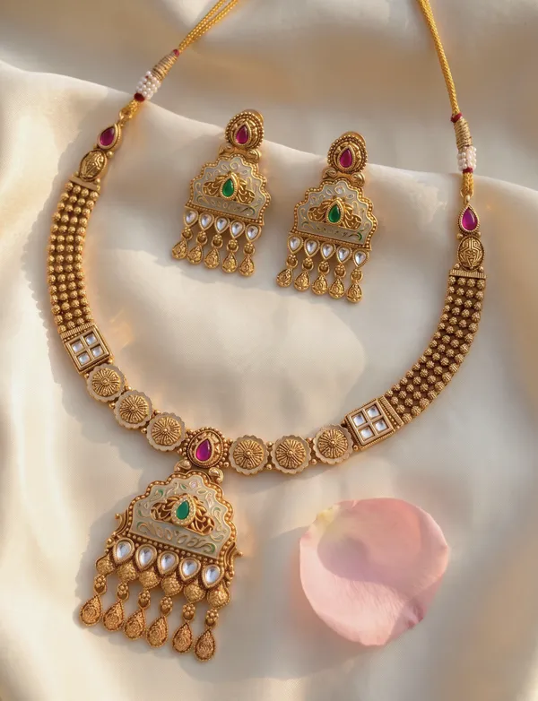 Gold_Plated_Alloy_Kundan_Meenakari_Necklace_Set_With_Earrings_For_Women