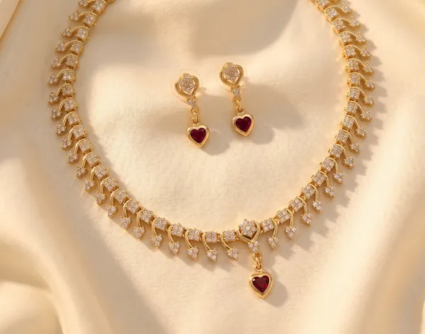 Gold_Alloy_White_Stone_Heart_Pendant_Necklace_Set_For_Women