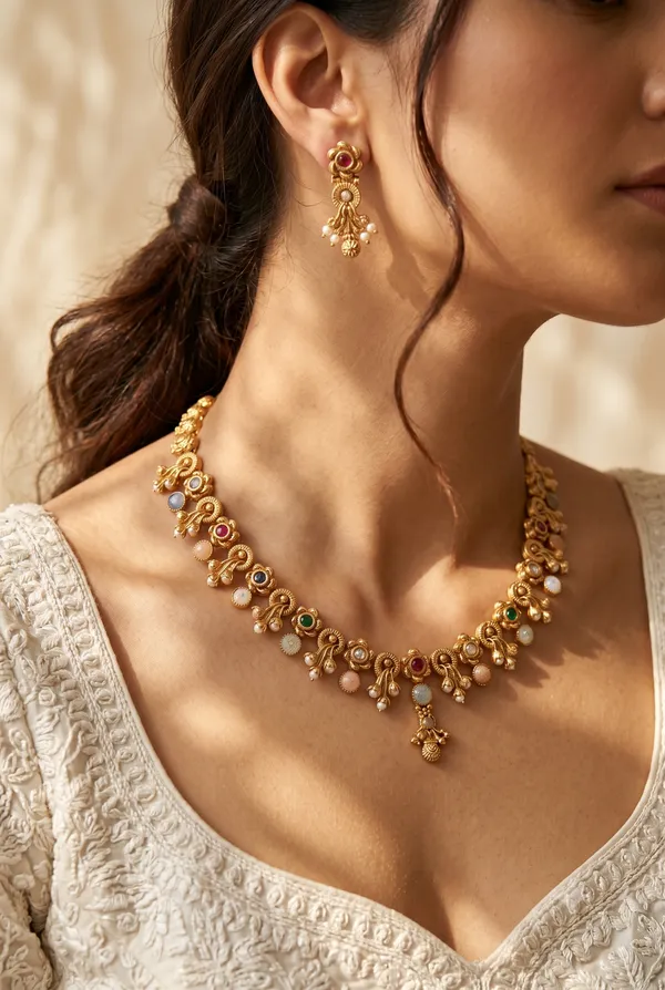 Gold_Plated_Alloy_Multicolor_Stone_Traditional_Necklace_Set_For_Women