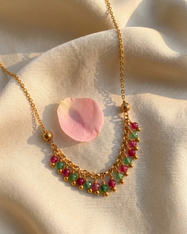 Multicolor_Alloy_Beaded_Crescent_Pendant_Necklace_For_Women