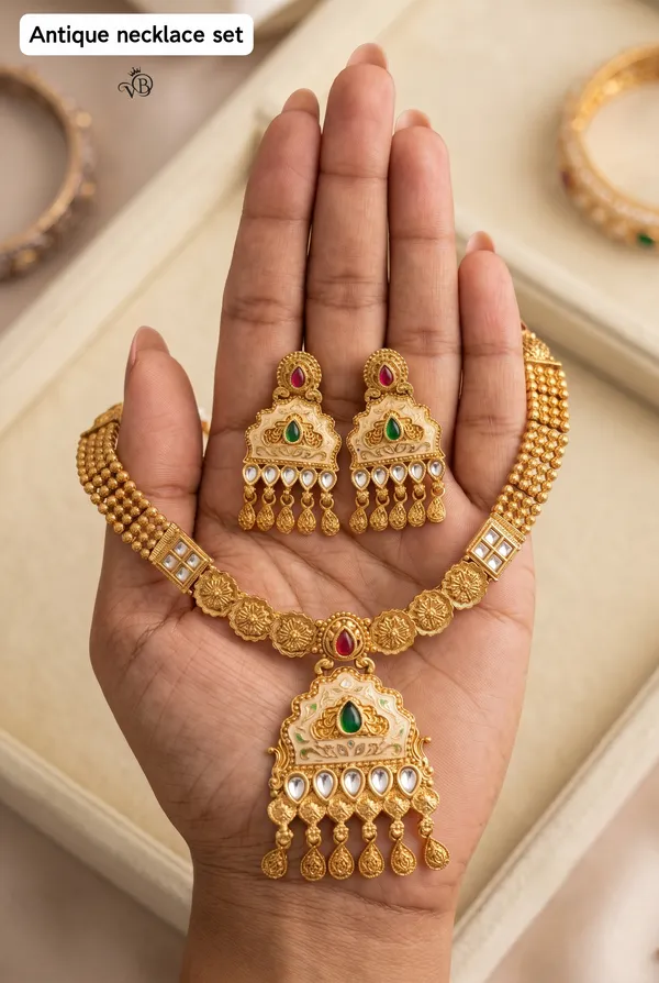 Gold_Antique_Alloy_Kundan_Ruby_Emerald_Stone_Necklace_Set_For_Women