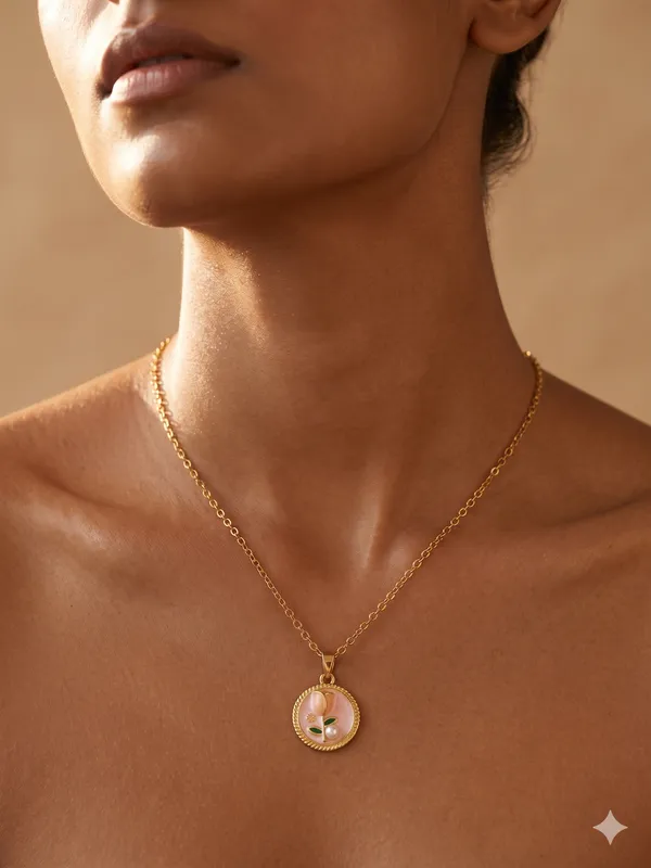 Pink_Alloy_Mother_Of_Pearl_Floral_Pendant_Necklace_For_Women