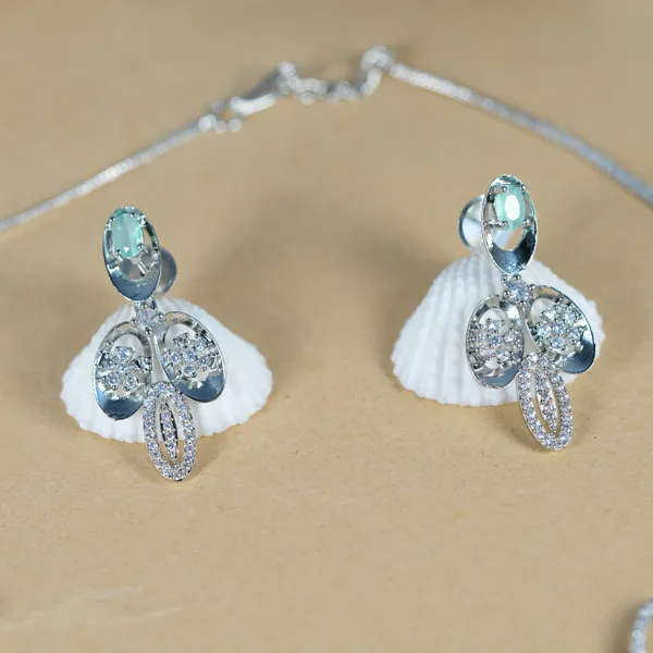 Silver_Alloy_Crystal_Green_Stone_Floral_Drop_Earrings_For_Women