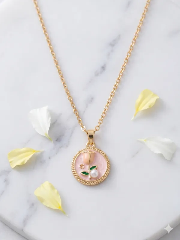 Pink_Alloy_Mother_Of_Pearl_Floral_Pendant_Necklace_For_Women