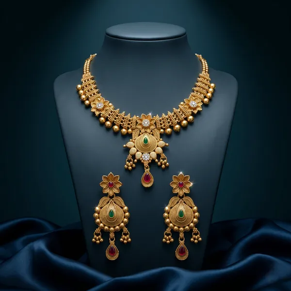 Gold_Plated_Alloy_Floral_Kundan_Necklace_Set_With_Earrings_For_Women