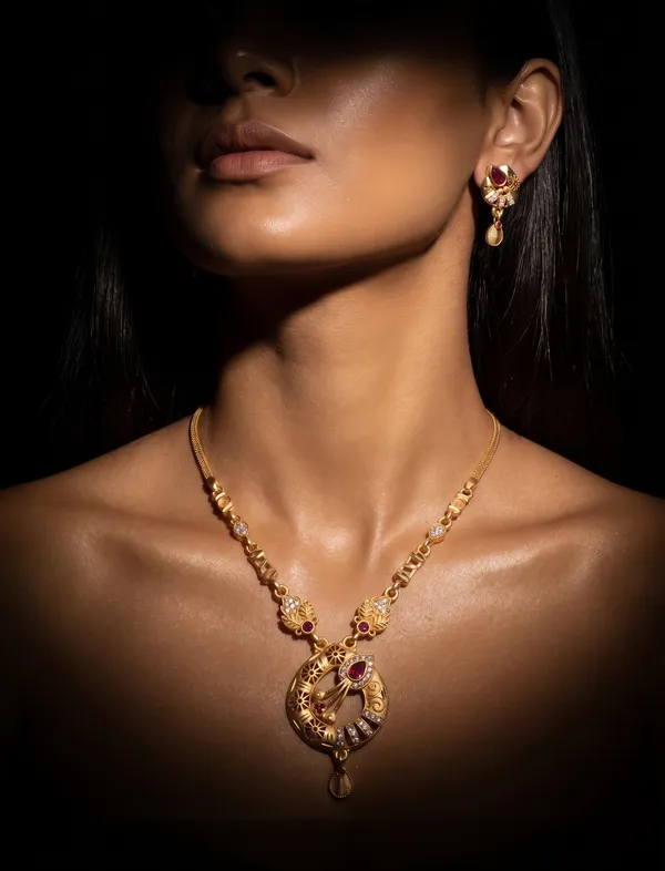 Gold_Alloy_Red_Ad_Stone_Crescent_Necklace_Set_For_Women