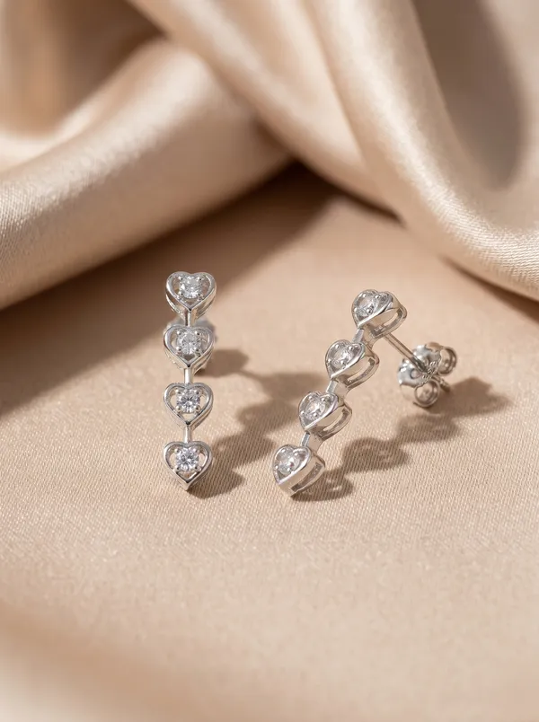 Silver_Alloy_Heart_Shaped_Crystal_Necklace_Set_With_Earrings