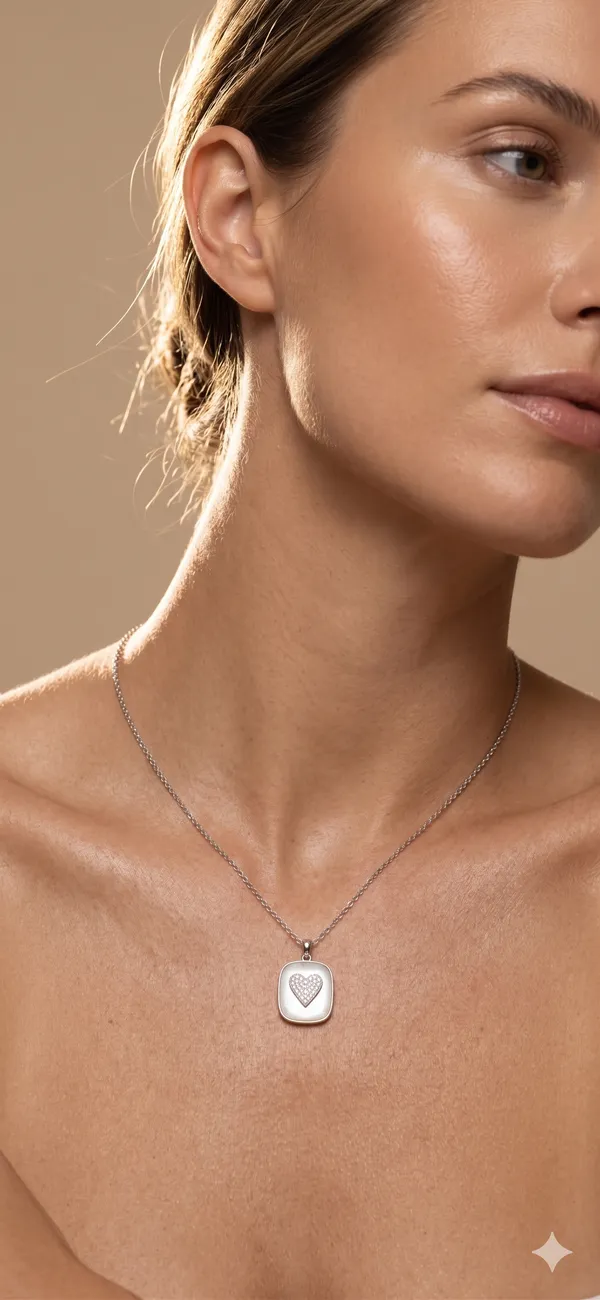 White_Alloy_Silver_Mother_Of_Pearl_Crystal_Heart_Pendant_Necklace_For_Women
