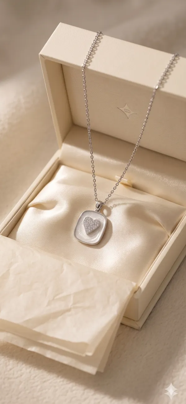 White_Alloy_Silver_Mother_Of_Pearl_Crystal_Heart_Pendant_Necklace_For_Women