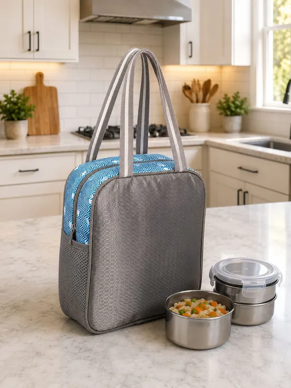 eastwesttraders_E2W_Insulated_Lunch_Tote_Bag_with_Bottle_Holder_-_Blue_Leaf_Print_Waterproof_Lunch_Bag_(Blue,_6_L)