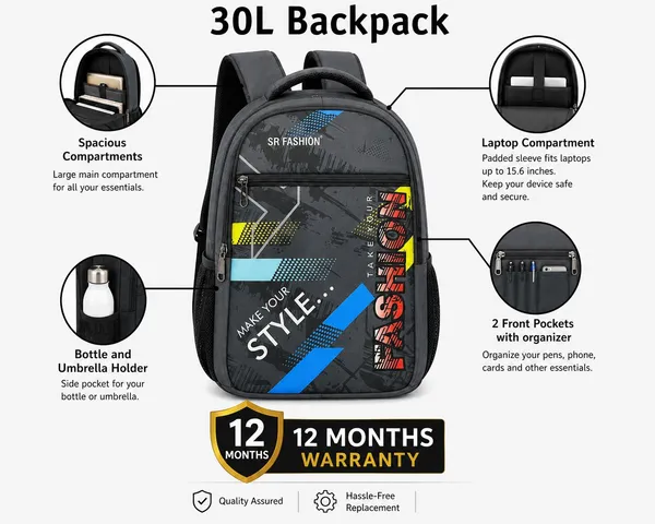 eastwesttraders_Stylish_Bag_Waterproof_Backpack_(Black,_14_L)