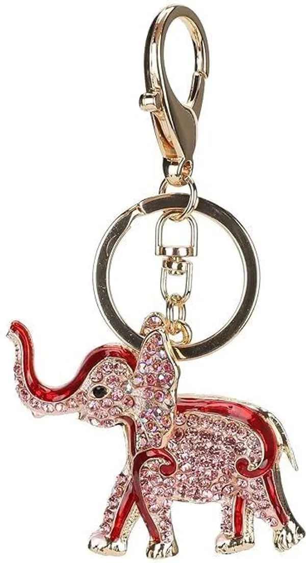 Lumevo_Rhinestone_Elephant_Keychain_â€“_Crystal_Metal_Key_Ring_&_Purse_Charm_Key_Chain_()