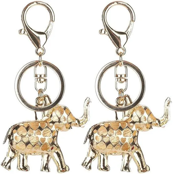 Lumevo_Rhinestone_Elephant_Keychain_â€“_Crystal_Metal_Key_Ring_&_Purse_Charm_Key_Chain_()