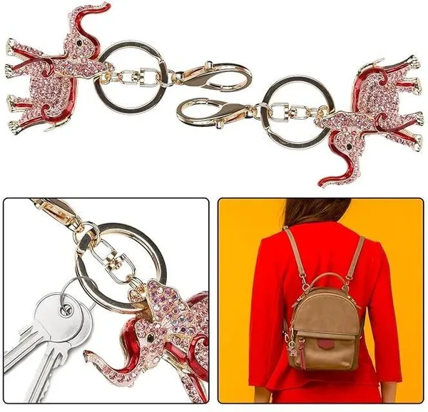 Lumevo_Rhinestone_Elephant_Keychain_â€“_Crystal_Metal_Key_Ring_&_Purse_Charm_Key_Chain_()