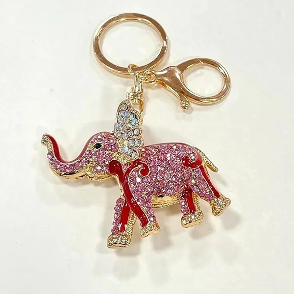 Lumevo_Rhinestone_Elephant_Keychain_â€“_Crystal_Metal_Key_Ring_&_Purse_Charm_Key_Chain_()
