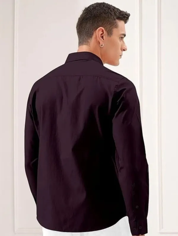 easttowest_traders_Men_Solid_Formal_Maroon_Shirt