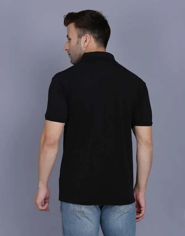 Pnikss_Solid_Men_Polo_Neck_Black_T-Shirt_()