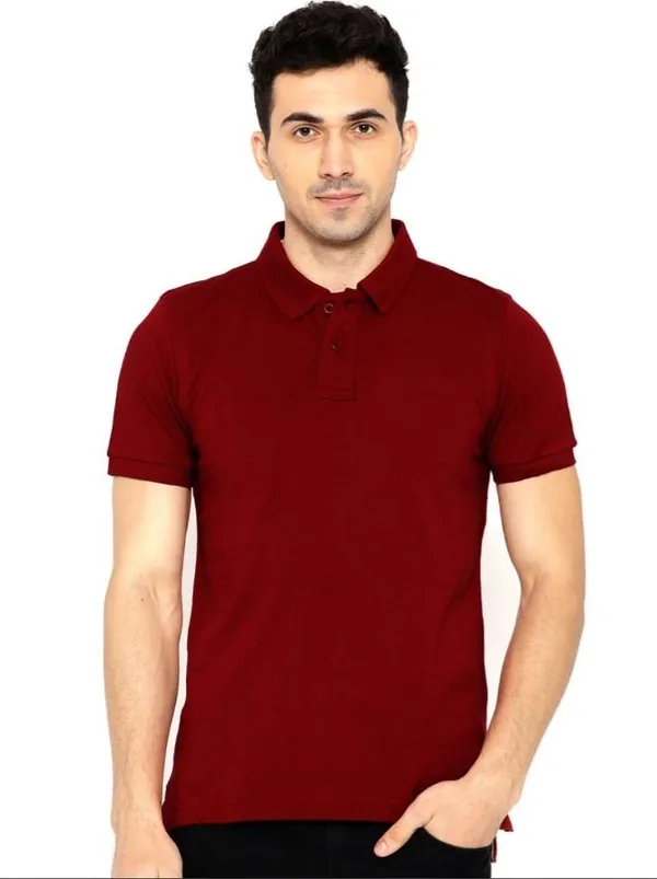 PRINTONLINE_Solid_Men_Polo_Neck_Maroon_T-Shirt_()