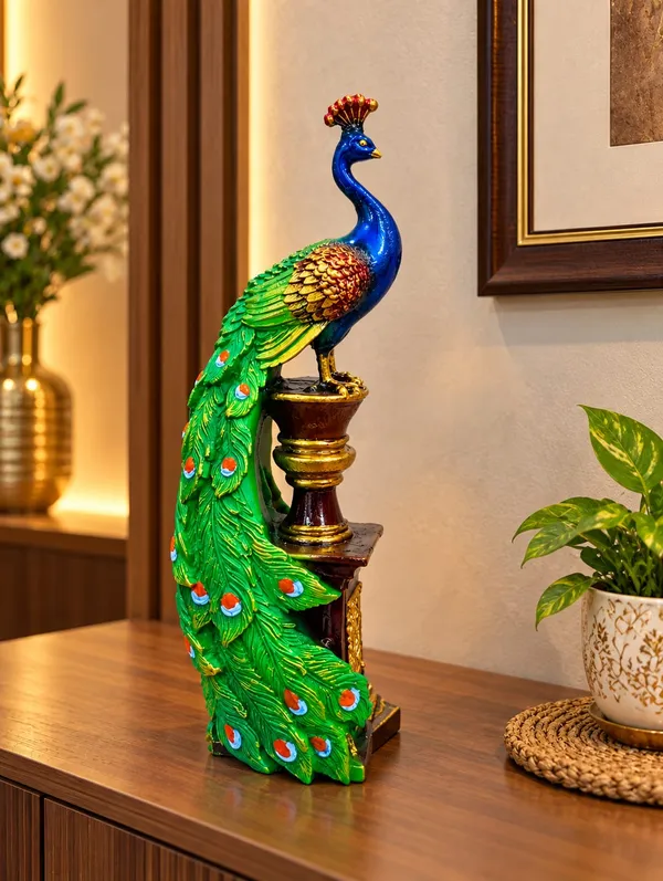 Mayur_Zeus_Polyresin_Standing_Peacock_Figurine