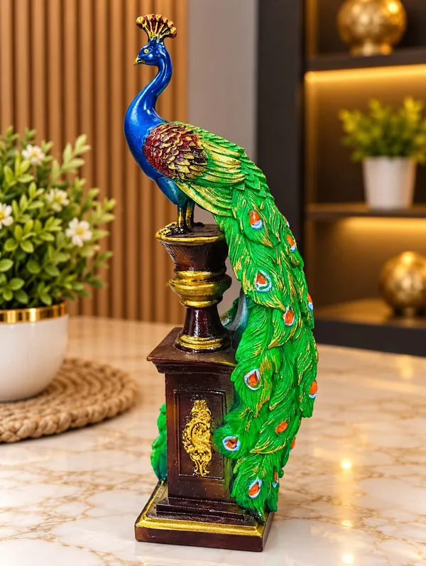 Mayur_Zeus_Polyresin_Standing_Peacock_Figurine