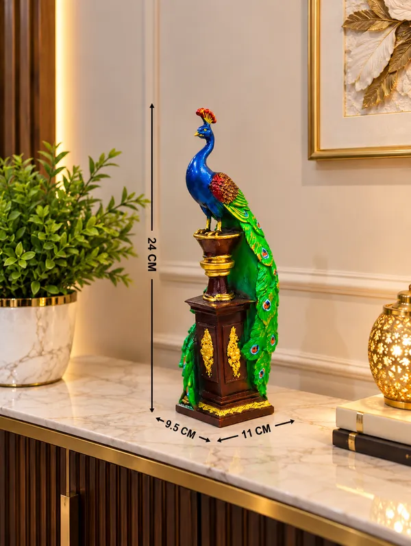 Mayur_Zeus_Polyresin_Standing_Peacock_Figurine