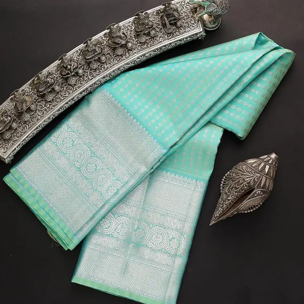 Sky_Blue_Soft_Silk_Saree_With_Unstitched_Blouse_For_Women