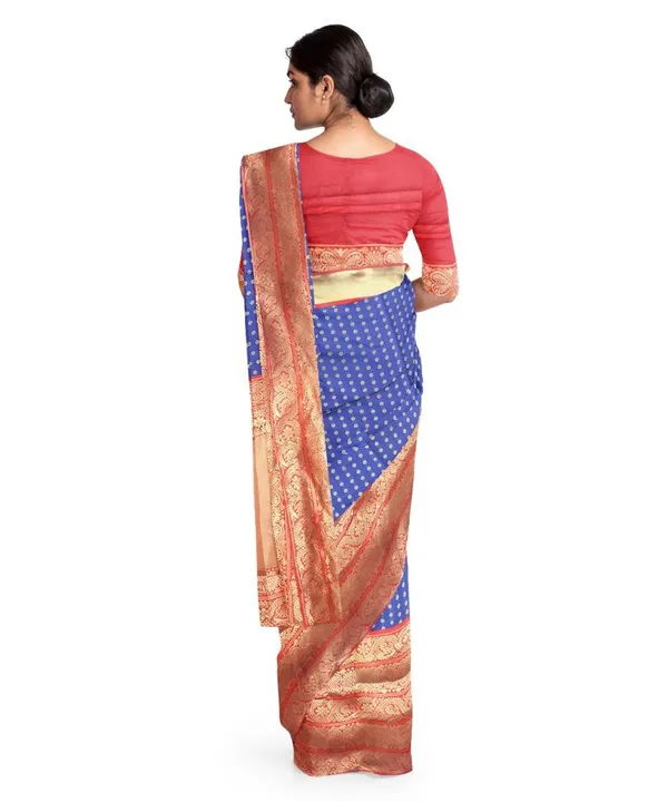 Navy_Blue_Soft_Silk_Saree_With_Unstitched_Blouse_For_Women