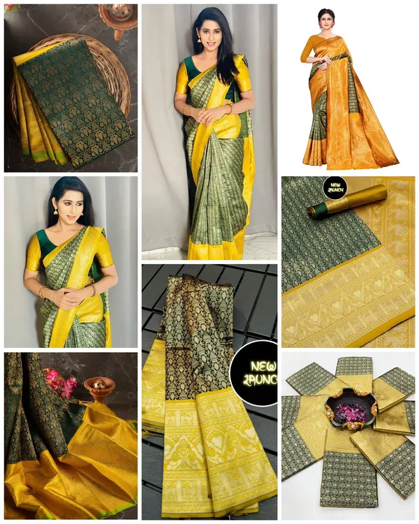 Yellow_Soft_Silk_Saree_With_Unstitched_Blouse_For_Women