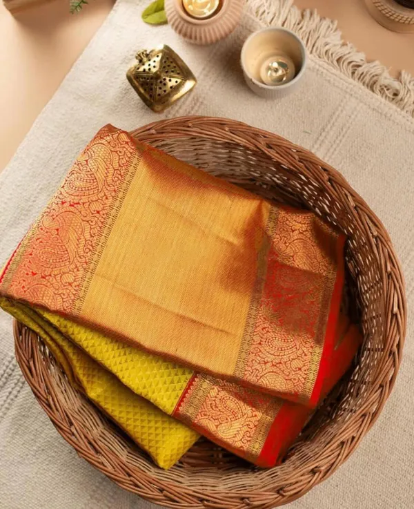 Yellow_Soft_Silk_Saree_With_Unstitched_Blouse_For_Women