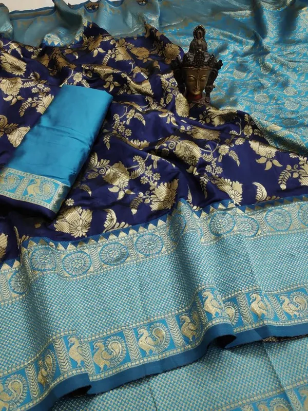 Deep_Purpule_Soft_Silk_Saree_With_Unstitched_Blouse_For_Women