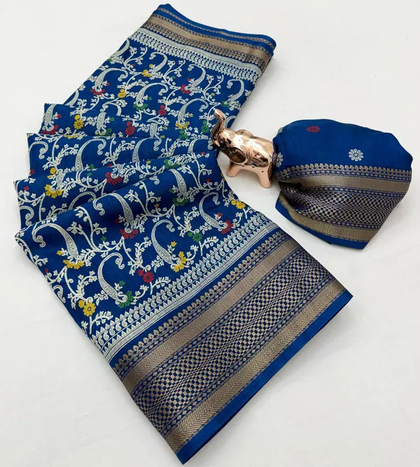 Blue_Dolla_Silk_Floral_Printed_Saree_With_Unstitched_Blouse_For_Women