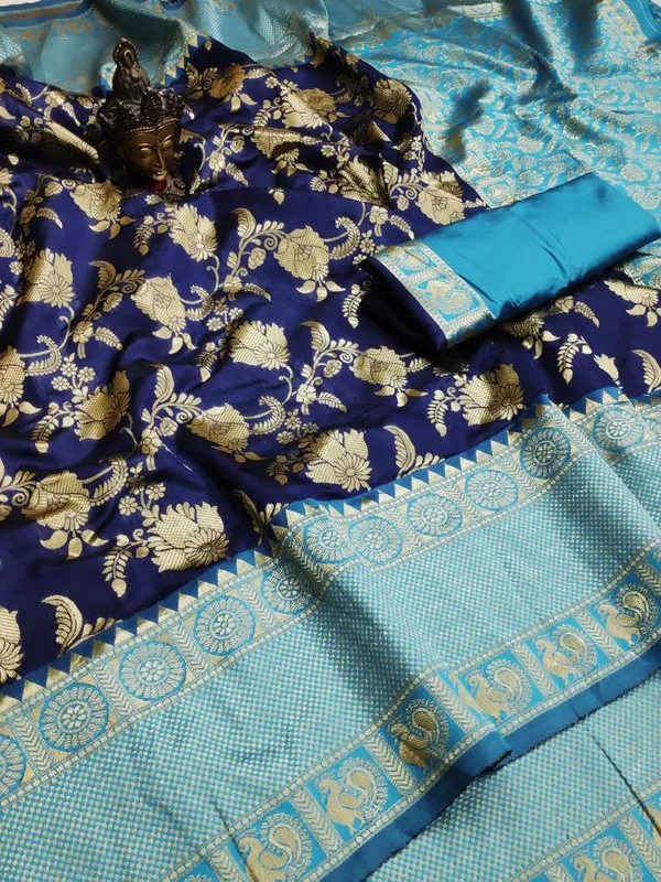 Deep_Purpule_Soft_Silk_Saree_With_Unstitched_Blouse_For_Women