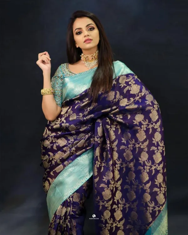 Deep_Purpule_Soft_Silk_Saree_With_Unstitched_Blouse_For_Women