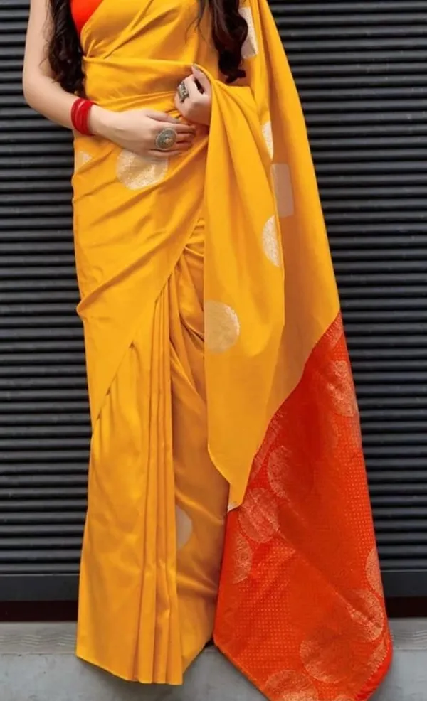 Yellow_Soft_Silk_Saree_With_Unstitched_Blouse_For_Women