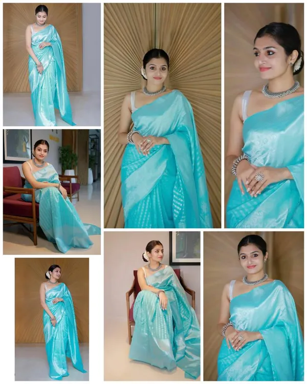 Sky_Blue_Soft_Silk_Saree_With_Unstitched_Blouse_For_Women