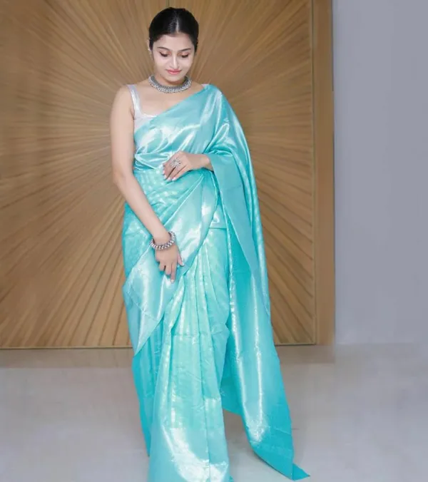 Sky_Blue_Soft_Silk_Saree_With_Unstitched_Blouse_For_Women