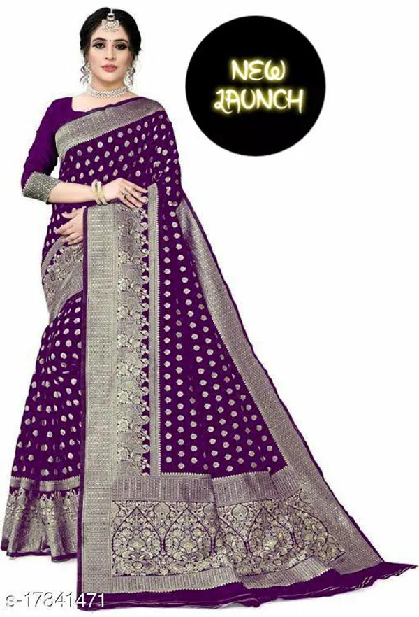 Deep_Purpule_Soft_Silk_Saree_With_Unstitched_Blouse_For_Women
