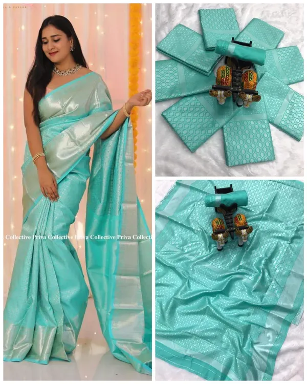 Sky_Blue_Soft_Silk_Saree_With_Unstitched_Blouse_For_Women