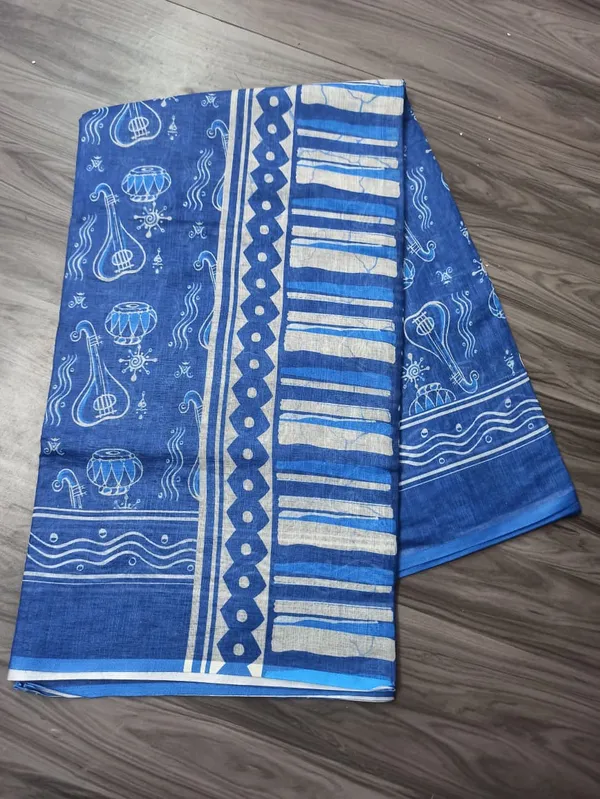 Linen_Saree_With_Unstitched_Blouse_For_Women