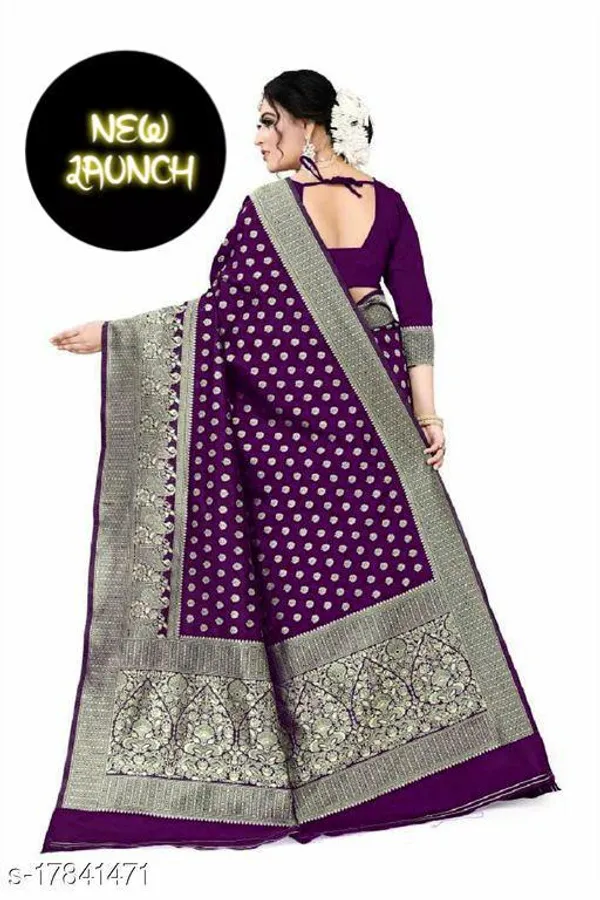 Deep_Purpule_Soft_Silk_Saree_With_Unstitched_Blouse_For_Women