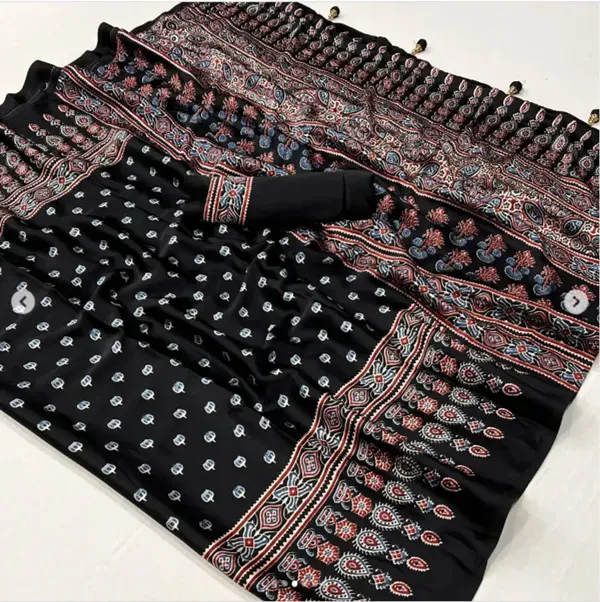 The_Vulture_Black_Ajarakh_Printed_Soft_Gaji_Silk_Natural_Print_Saree_For_Women