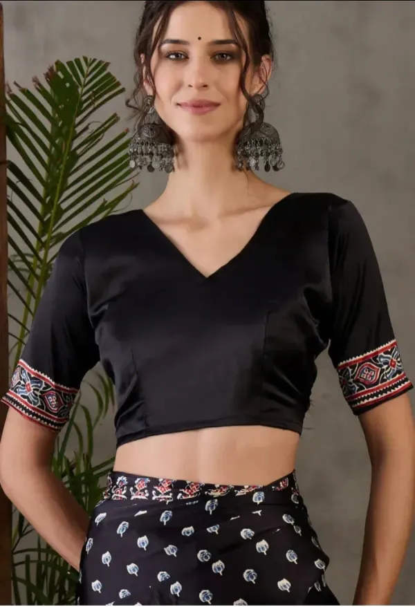 The_Vulture_Black_Ajarakh_Printed_Soft_Gaji_Silk_Natural_Print_Saree_For_Women